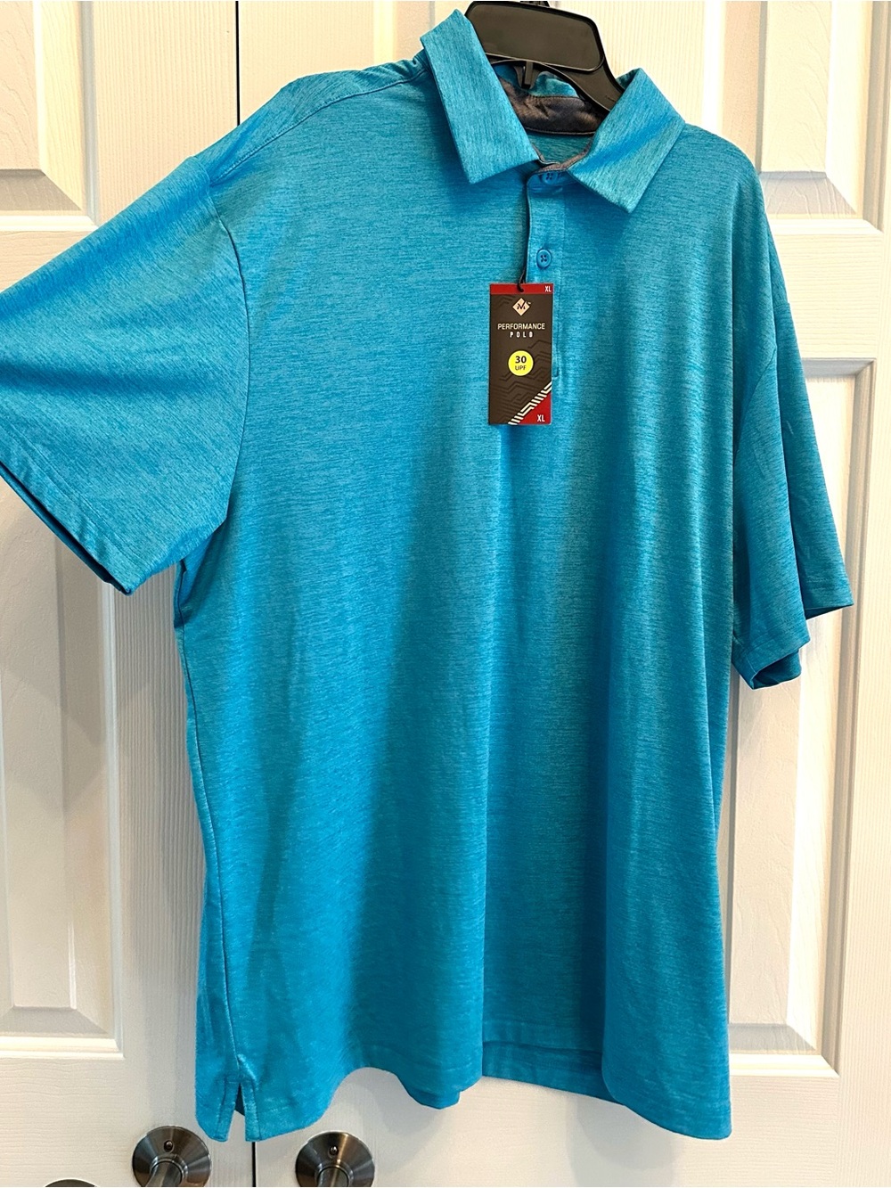 UPF 30 Performance Polo Shirt - NWT Heathered Blue